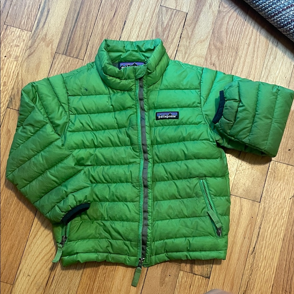 Patagonia Kids Vibrant Green Puffer Coat